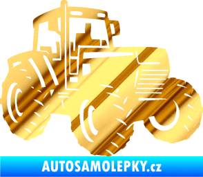 Samolepka Traktor 002 pravá Zetor chrom fólie zlatá zrcadlová