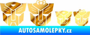 Samolepka Transformers 001 rodinka v autě chrom fólie zlatá zrcadlová