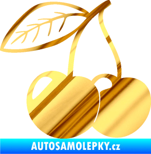 Samolepka Třešně 003 levá chrom fólie zlatá zrcadlová