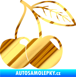 Samolepka Třešně 003 pravá chrom fólie zlatá zrcadlová