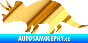Samolepka Triceratops 001 levá chrom fólie zlatá zrcadlová