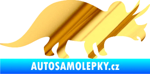 Samolepka Triceratops 001 pravá chrom fólie zlatá zrcadlová
