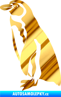 Samolepka Tučňák 001 levá chrom fólie zlatá zrcadlová