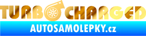 Samolepka Turbo charged nápis chrom fólie zlatá zrcadlová