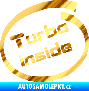 Samolepka Turbo inside chrom fólie zlatá zrcadlová