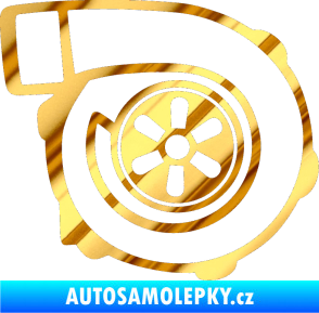 Samolepka Turbo silueta 001  pravá chrom fólie zlatá zrcadlová