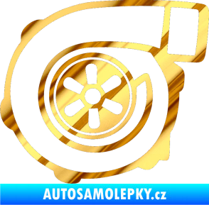 Samolepka Turbo silueta 001 levá chrom fólie zlatá zrcadlová