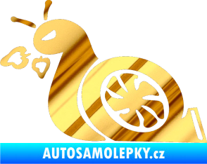 Samolepka Turbo šnek 001 levá chrom fólie zlatá zrcadlová