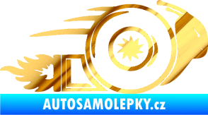 Samolepka Turbo šnek 002 pravá chrom fólie zlatá zrcadlová