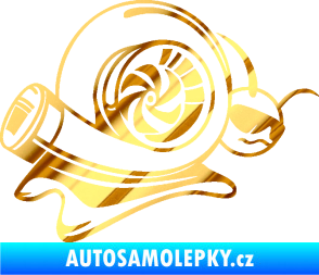 Samolepka Turbo šnek 004 pravá chrom fólie zlatá zrcadlová