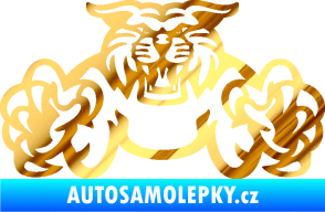 Samolepka Tygr 006 chrom fólie zlatá zrcadlová