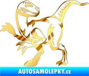 Samolepka Tyrannosaurus Rex 003 levá chrom fólie zlatá zrcadlová