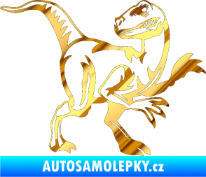 Samolepka Tyrannosaurus Rex 003 pravá chrom fólie zlatá zrcadlová