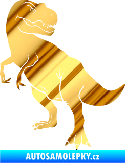 Samolepka Tyrannosaurus Rex 004 levá chrom fólie zlatá zrcadlová