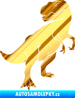 Samolepka Tyrannosaurus Rex 004 pravá chrom fólie zlatá zrcadlová