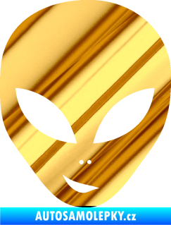 Samolepka UFO 003 levá chrom fólie zlatá zrcadlová