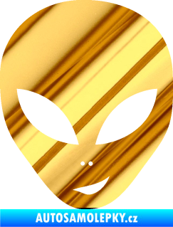 Samolepka UFO 003 pravá chrom fólie zlatá zrcadlová