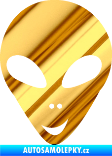 Samolepka UFO 004 levá chrom fólie zlatá zrcadlová