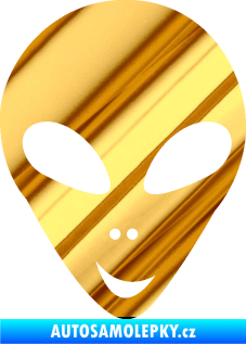 Samolepka UFO 004 pravá chrom fólie zlatá zrcadlová