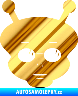Samolepka UFO 007 pravá chrom fólie zlatá zrcadlová