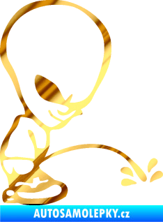 Samolepka Ufoun čůrá pravá chrom fólie zlatá zrcadlová