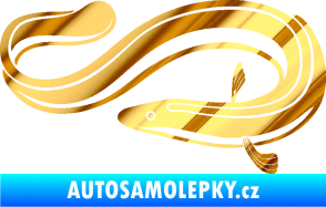 Samolepka Úhoř 001 levá chrom fólie zlatá zrcadlová