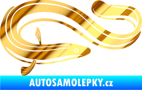 Samolepka Úhoř 001 pravá chrom fólie zlatá zrcadlová