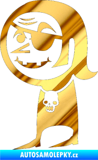 Samolepka Upír 001 levá hrabě dracula chrom fólie zlatá zrcadlová