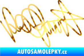 Samolepka Valentino Rossi podpis chrom fólie zlatá zrcadlová