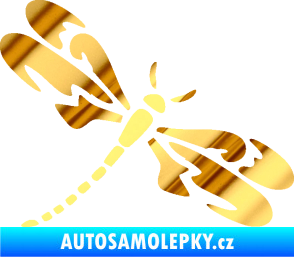 Samolepka Vážka 001 pravá chrom fólie zlatá zrcadlová