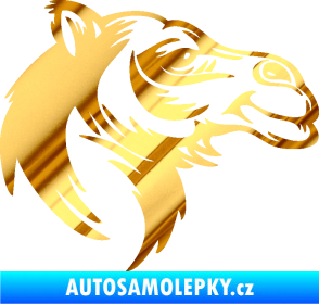 Samolepka Velbloud 004 pravá hlava chrom fólie zlatá zrcadlová