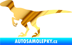 Samolepka Velociraptor 001 levá chrom fólie zlatá zrcadlová