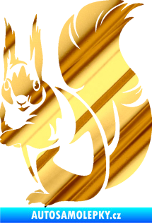 Samolepka Veverka 002 levá chrom fólie zlatá zrcadlová