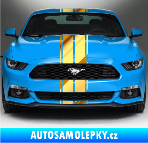 Samolepka Viper pruhy dvojité  1,5 cm + 11 cm + 11 cm + 1,5 cm chrom fólie zlatá zrcadlová