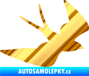 Samolepka Vlaštovka 001 pravá chrom fólie zlatá zrcadlová