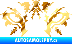 Samolepka Vlčí oči chrom fólie zlatá zrcadlová