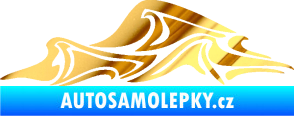 Samolepka Vlny 002 levá moře chrom fólie zlatá zrcadlová