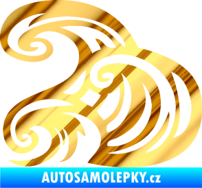 Samolepka Vlny 004 levá moře chrom fólie zlatá zrcadlová