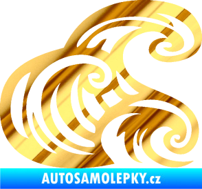 Samolepka Vlny 004 pravá moře chrom fólie zlatá zrcadlová
