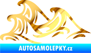 Samolepka Vlny 005 levá moře chrom fólie zlatá zrcadlová