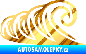 Samolepka Vlny 006 levá moře chrom fólie zlatá zrcadlová