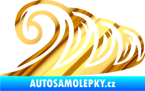 Samolepka Vlny 006 pravá moře chrom fólie zlatá zrcadlová