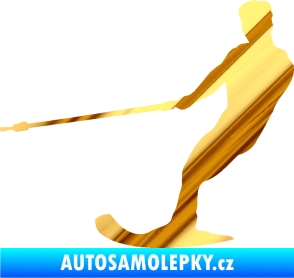 Samolepka Vodní lyže 003 levá chrom fólie zlatá zrcadlová
