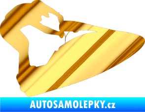 Samolepka Vodní skútr 002 pravá chrom fólie zlatá zrcadlová