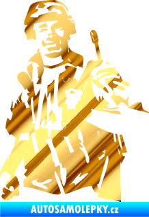 Samolepka Voják 014 levá chrom fólie zlatá zrcadlová
