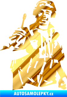 Samolepka Voják 014 pravá chrom fólie zlatá zrcadlová