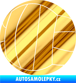 Samolepka Volejbalový míč 003 chrom fólie zlatá zrcadlová