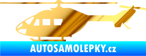 Samolepka Vrtulník 001 levá helikoptéra chrom fólie zlatá zrcadlová