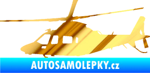 Samolepka Vrtulník 004 levá helikoptéra chrom fólie zlatá zrcadlová