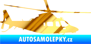 Samolepka Vrtulník 004 pravá helikoptéra chrom fólie zlatá zrcadlová